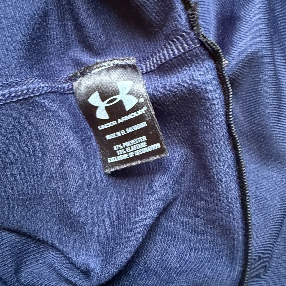 Under Armour Mens ColdGear Compression Shirt Navy Mock Neck Size M Athletic - Picture 5 of 6